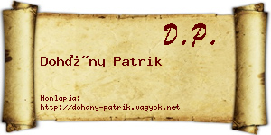 Dohány Patrik névjegykártya