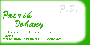 patrik dohany business card